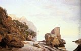 Janus Andreas Bartholin La Cour Canvas Paintings - Rocks Along the Shore